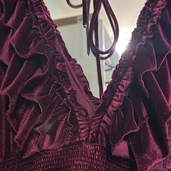 Anthropologie Burgandy Velvet Maxi - Picture 4 of 7